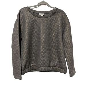 NWT Liz Claiborne Weekend Quilted Sweatshirt with Gold Detail